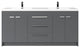 Eviva Lugano 72" Gray Modern Double Sink Bathroom Vanity With White Top