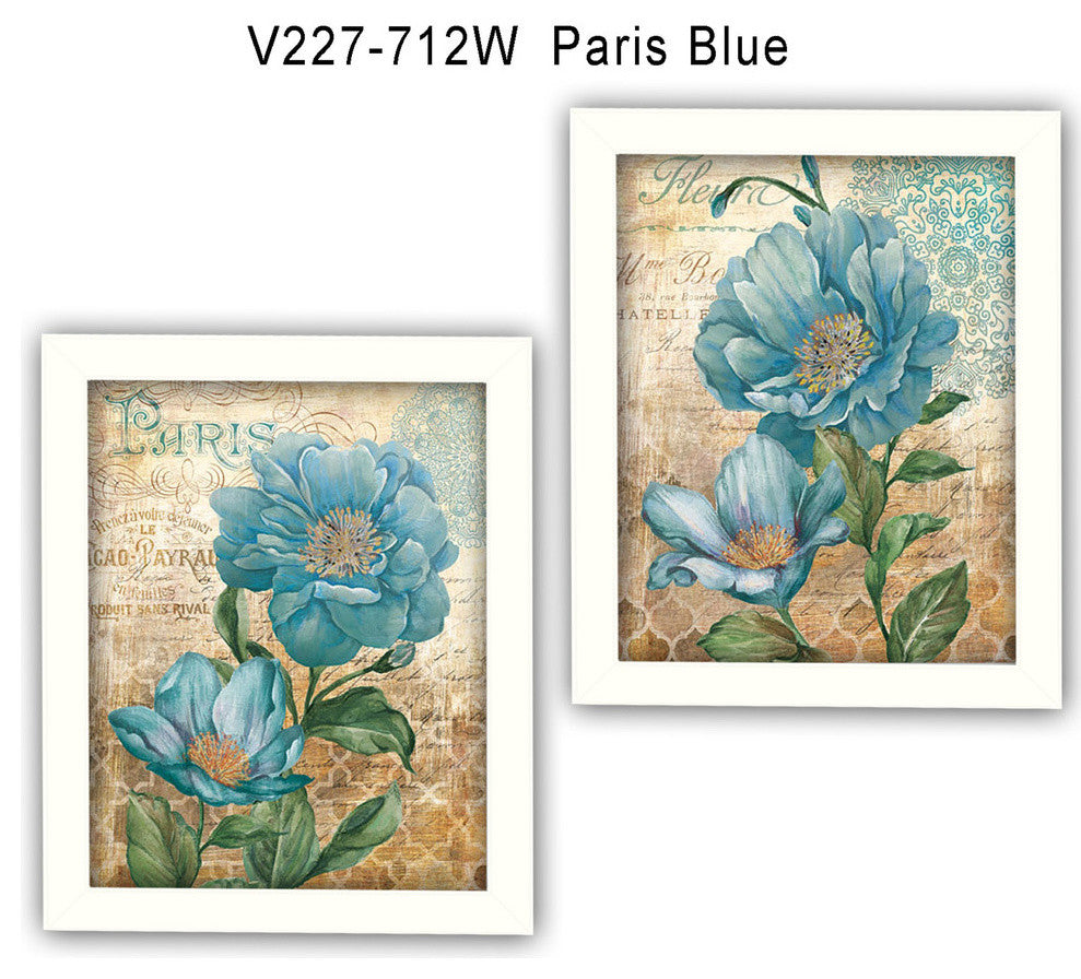 "Paris Blue" Collection By Ed Wargo, Printed Wall Art, White Frame