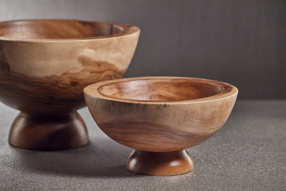 Amadea Wooden Footed Bowl, Small
