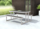 Dining Table Chair Set, Rectangular, Aluminum, Metal, Silver, Outdoor Patio