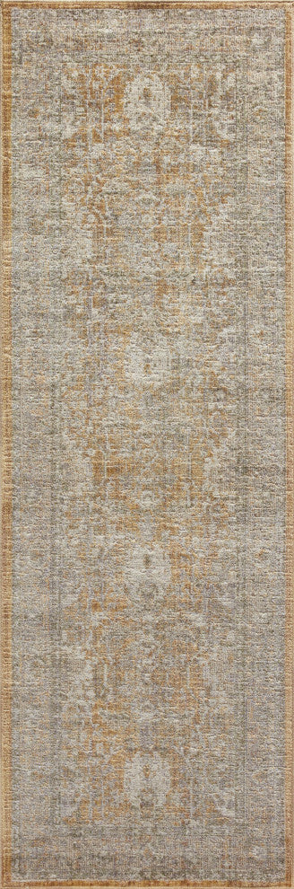 Chris Loves Julia x Loloi Rosemarie Area Rug, Gold/Sand, 2'-7" X 12'-0"