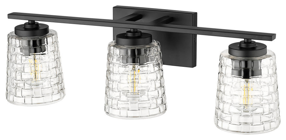 3 Light 23 in. Matte Black Vanity Light