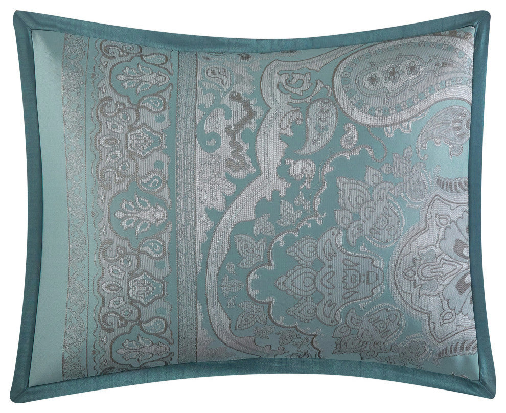 Tamela 7-Piece Comforter Set, Aqua, Queen