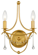 Crystorama 422-GA, 2-Light Wall Mount, Antique Gold