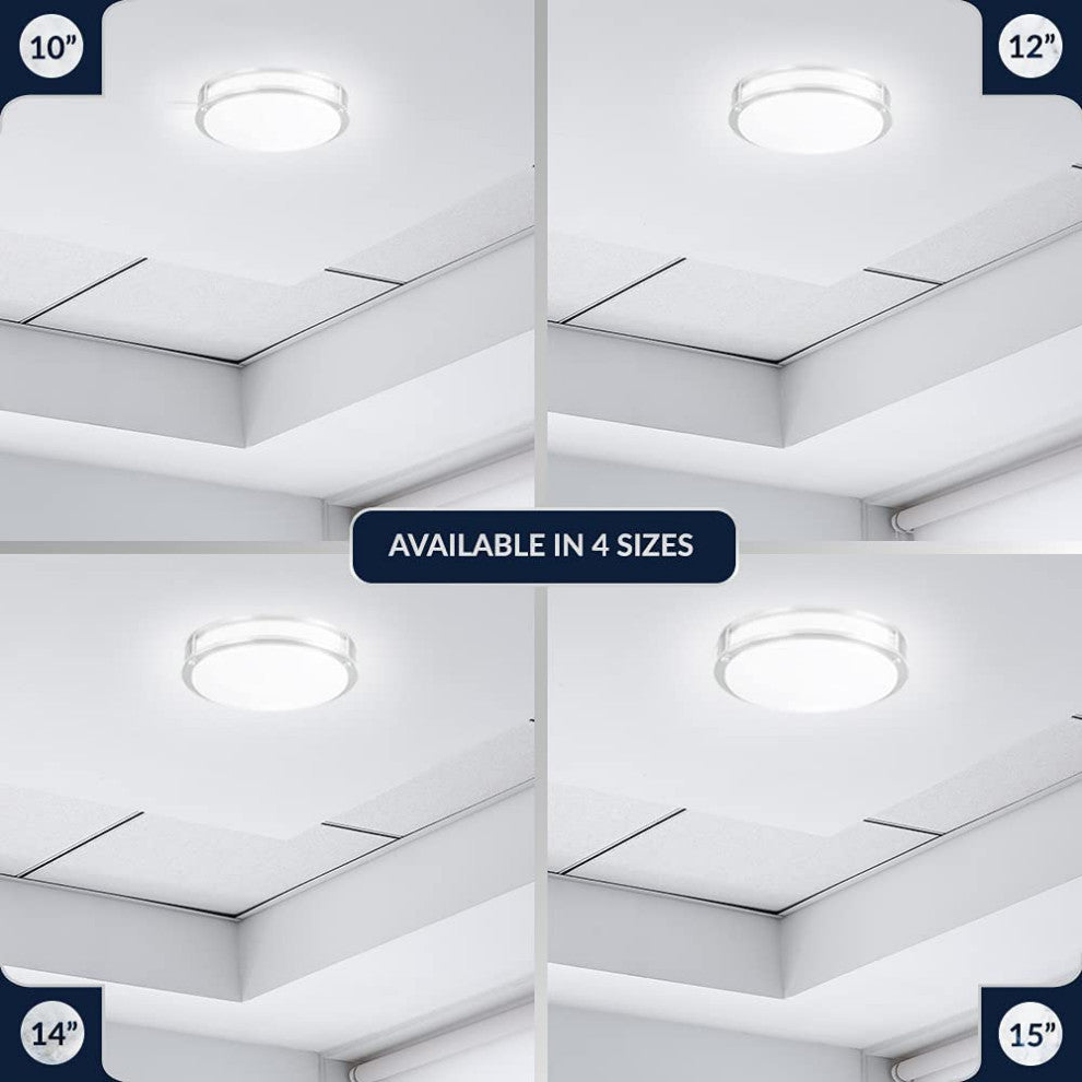 12 inch round Flush Mount Ceiling Light white glass ceiling light with nickel