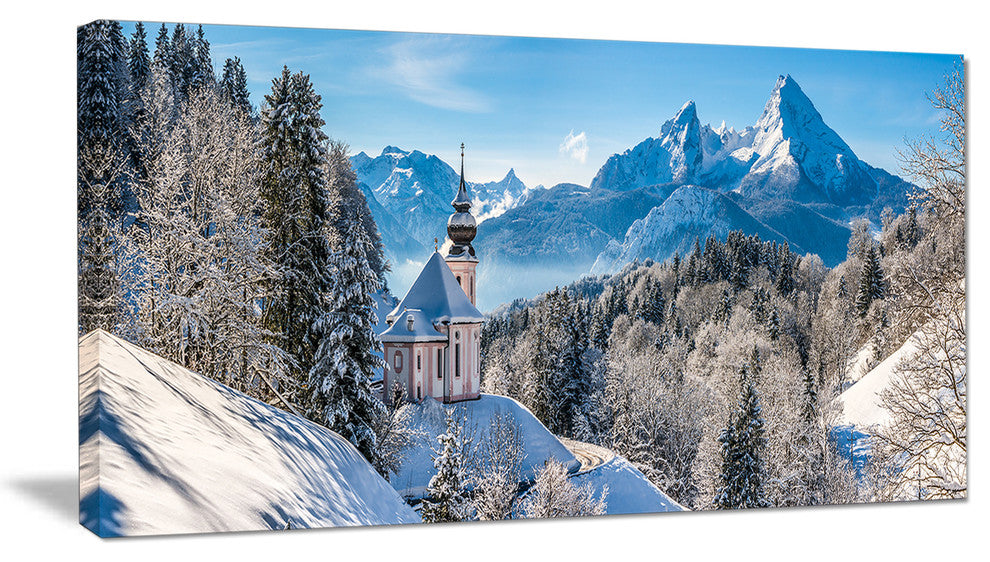 Winter in the Bavarian Alps, Landscape Canvas Art Print, 40x20
