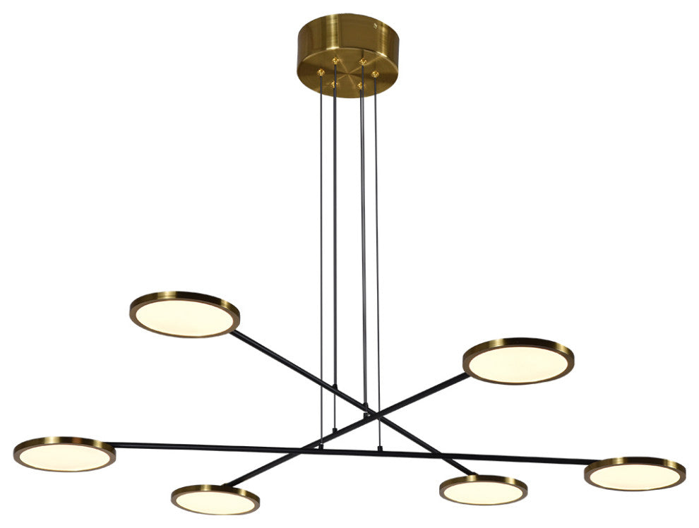Torino 39" ETL Certified Integrated LED Chandelier, Antique Brass
