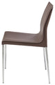 Colter Leather Dinign Chair with Steel Legs, Brown
