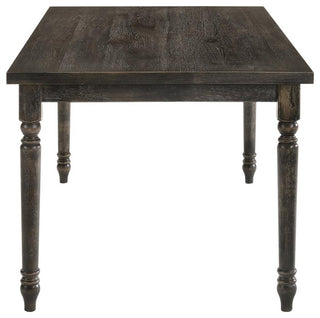 ACME Claudia II Rectangular Wood Turned Legs Dining Table in Weathered Gray