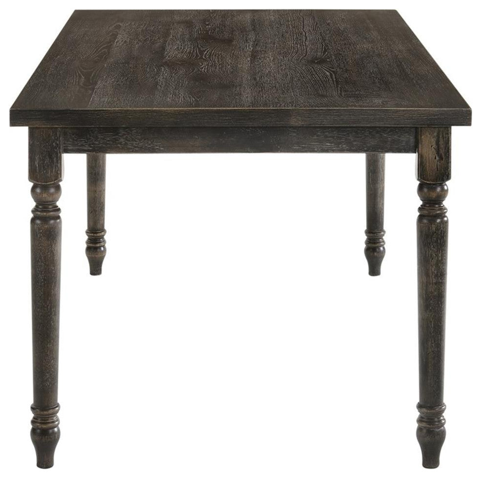 ACME Claudia II Rectangular Wood Turned Legs Dining Table in Weathered Gray