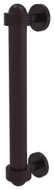 8" Door Pull With Groovy Accents, Antique Bronze