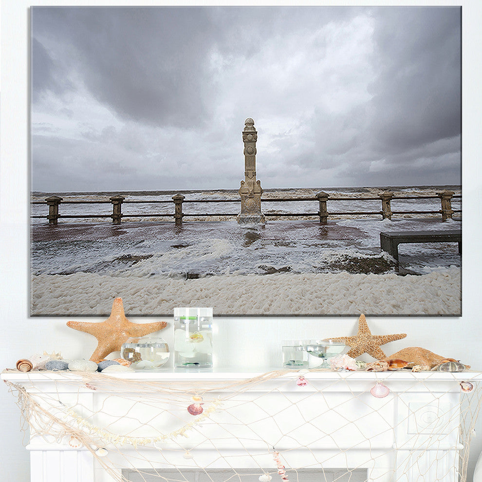 "Spring Storm in Uruguay Panorama" Sea Bridge Wall Art, 40"x20"