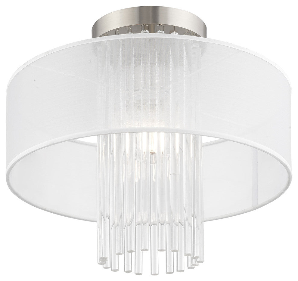 Livex Lighting Brushed Nickel 1-Light Ceiling Mount