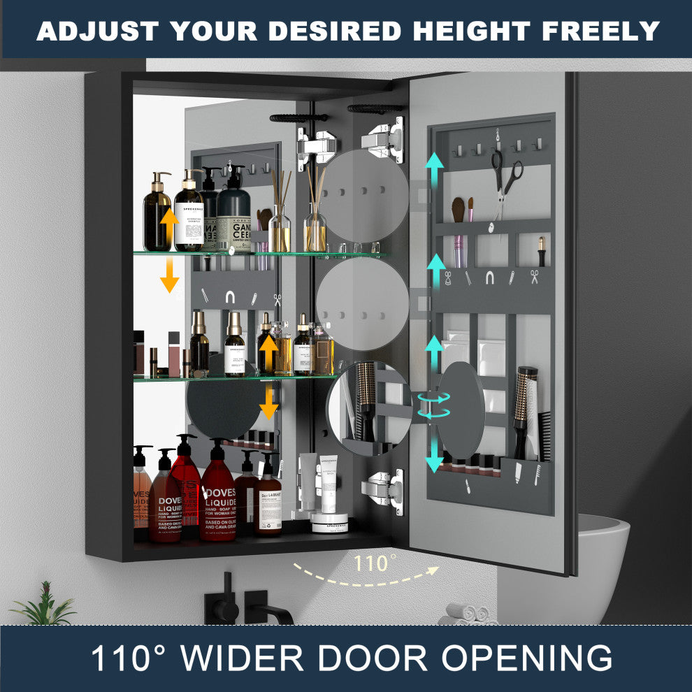 DIY LED Bathroom Medicine Cabinet With Mirror Left Door