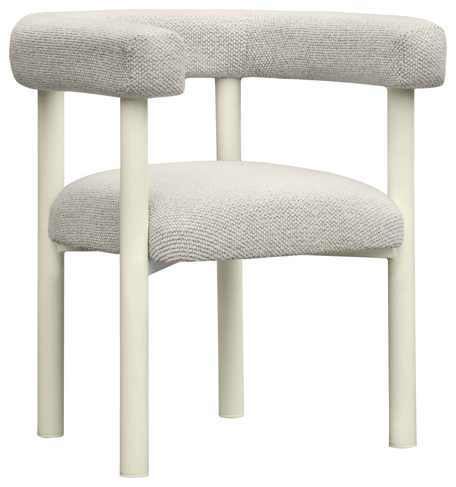 Jackie Cream Outdoor Textured Dining Chair