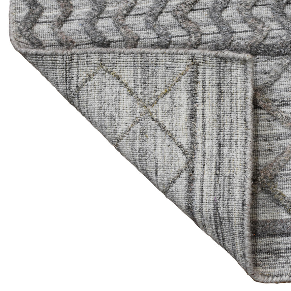 HAND WOVEN FLAT WEAVE KILIM POLYESTER AREA RUGS -Rectangle,Gray,Contemporary, [Rectangle] 8'x10'