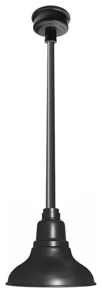 8" Dahlia LED Pendant Light, Matte Black, Black Downrod