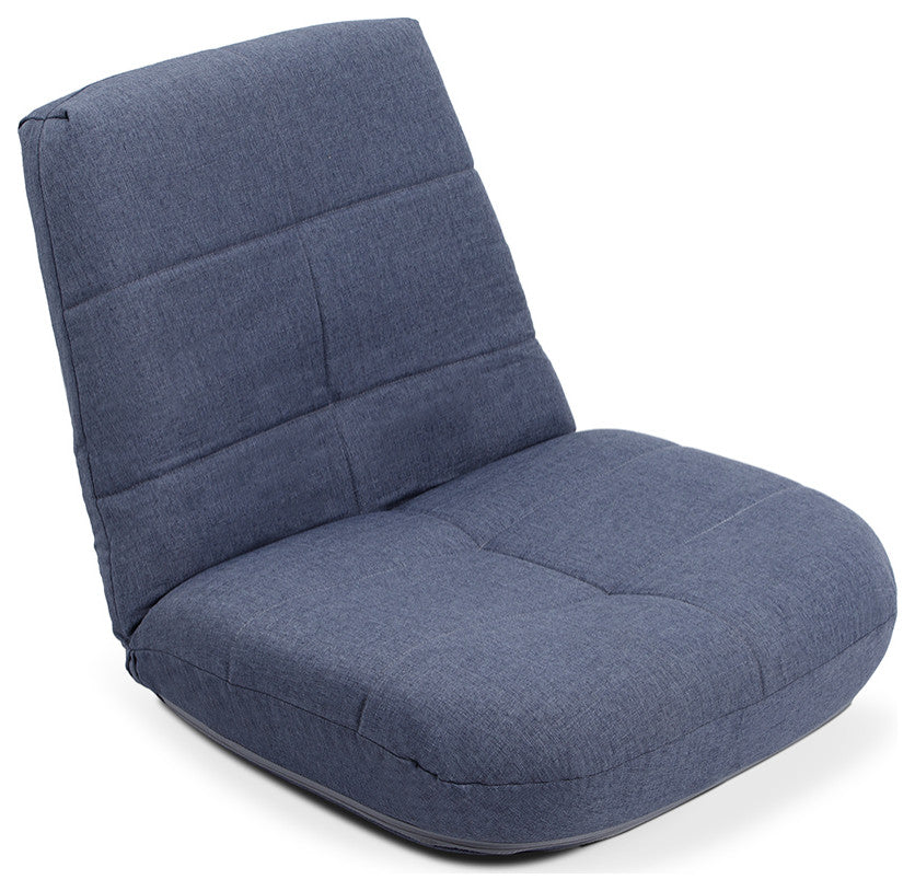 Easy Lounge, Adjustable Padded Floor Chair with Back Support, Bluish Grey