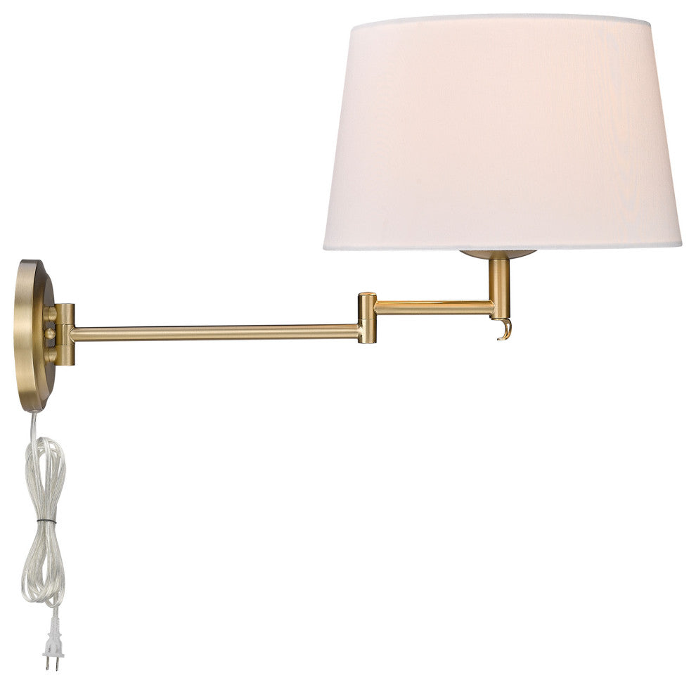 Eleanor 1 Light Articulating Wall Sconce With Modern White Shade Shade