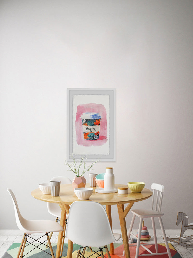 "Nothing but Happy" Framed Painting Print, 12"x18"