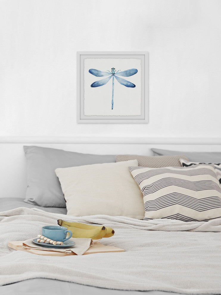 "Pastel Blue Dragonfly" Framed Painting Print, 12"x12"