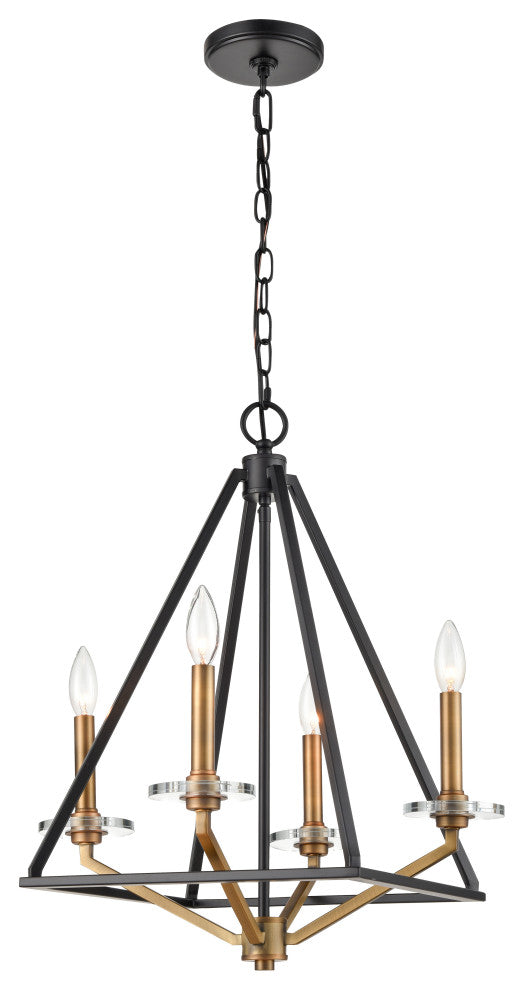 Innovations 331-4MCR-BBG 4-Light Mini Chandelier, Black Brushed Brass