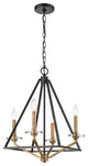 Innovations 331-4MCR-BBG 4-Light Mini Chandelier, Black Brushed Brass
