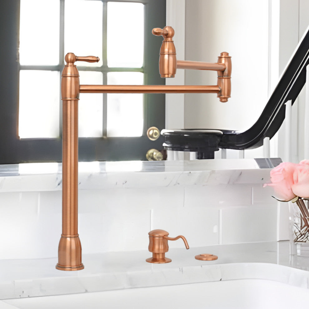 Single Outlet Copper Garbage Disposal Kitchen Air Switch Kit, Copper