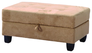 Gallant Mocha Microfiber Upholstered Storage Ottoman