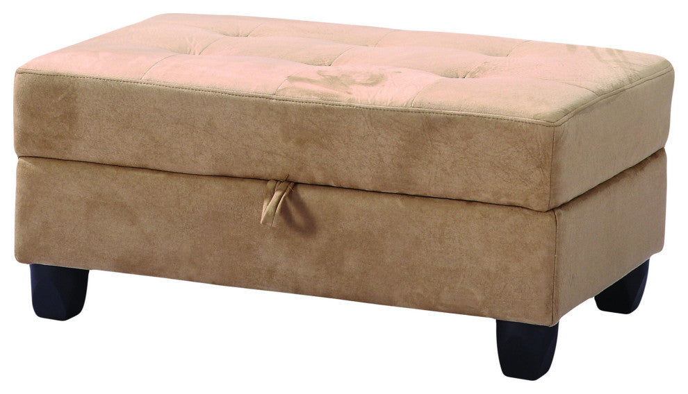 Gallant Mocha Microfiber Upholstered Storage Ottoman