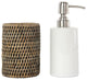 La Jolla Rattan Liquid Soap Dispenser, Black Wash