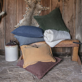 Stonewashed Cotton Canvas Coverlet Set, 3 Piece, Denim, King