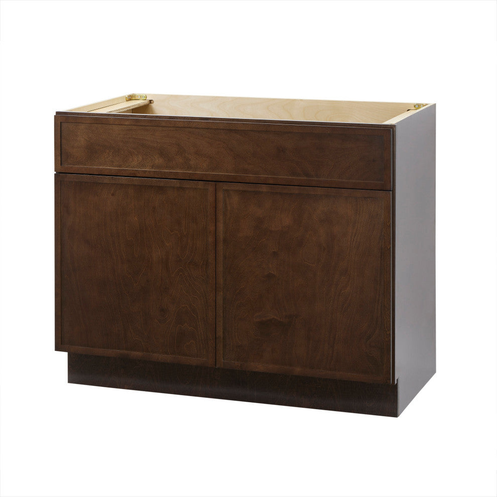 Vanity Art Birch Plywood Single Base Storage Cabinet, Brown, 39"