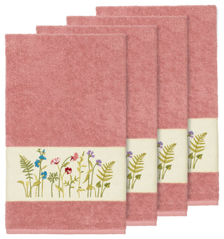 Serenity 4-Piece Embellished Bath Towel Set, Tea Rose