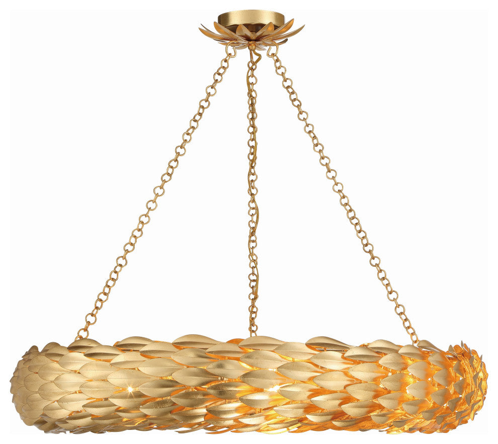 Broche 8-Light Ceiling Mount, Antique Gold