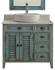 36" Distress Blue Abbeville Vessel Sink Vanity Cf-78886Bu