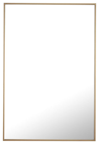 Elegant Eternity Metal Frame Rectangle Mirror 28 Inch Brass