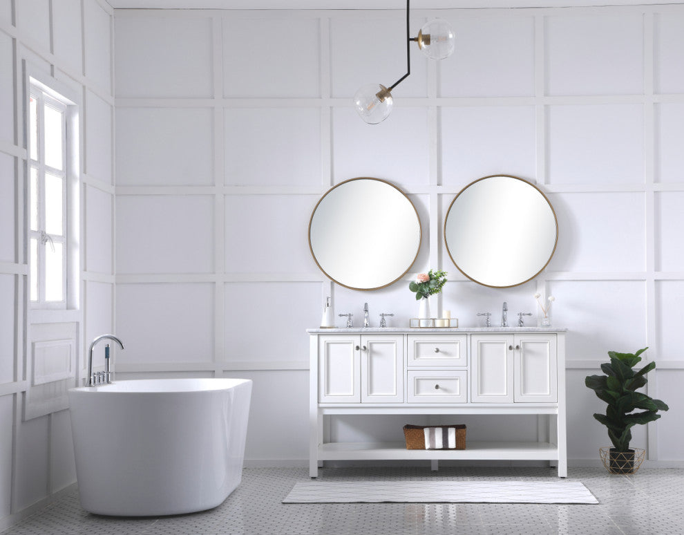 Home Living 60" Double Sink Bathroom Vanity Set, White