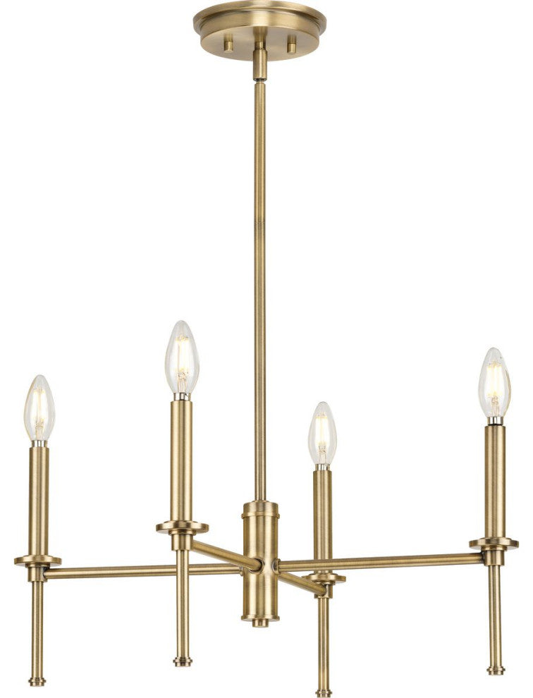 Elara Collection 22.87" 4-Light Vintage Brass Chandelier Light