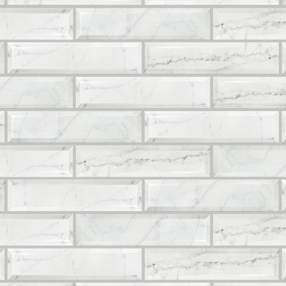 Classico Carrara Glossy Metro Ceramic Wall Tile