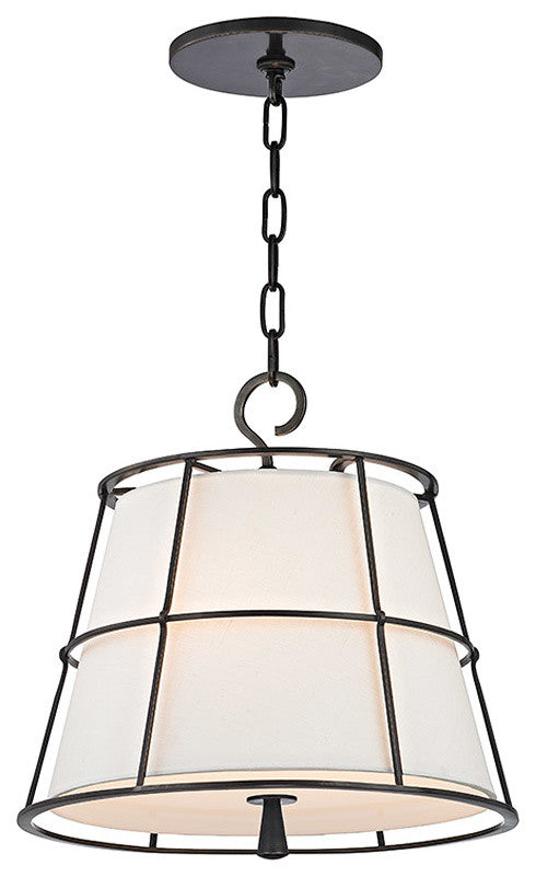 Savona, Two Light Pendant, Old Bronze Finish, Linen Shade