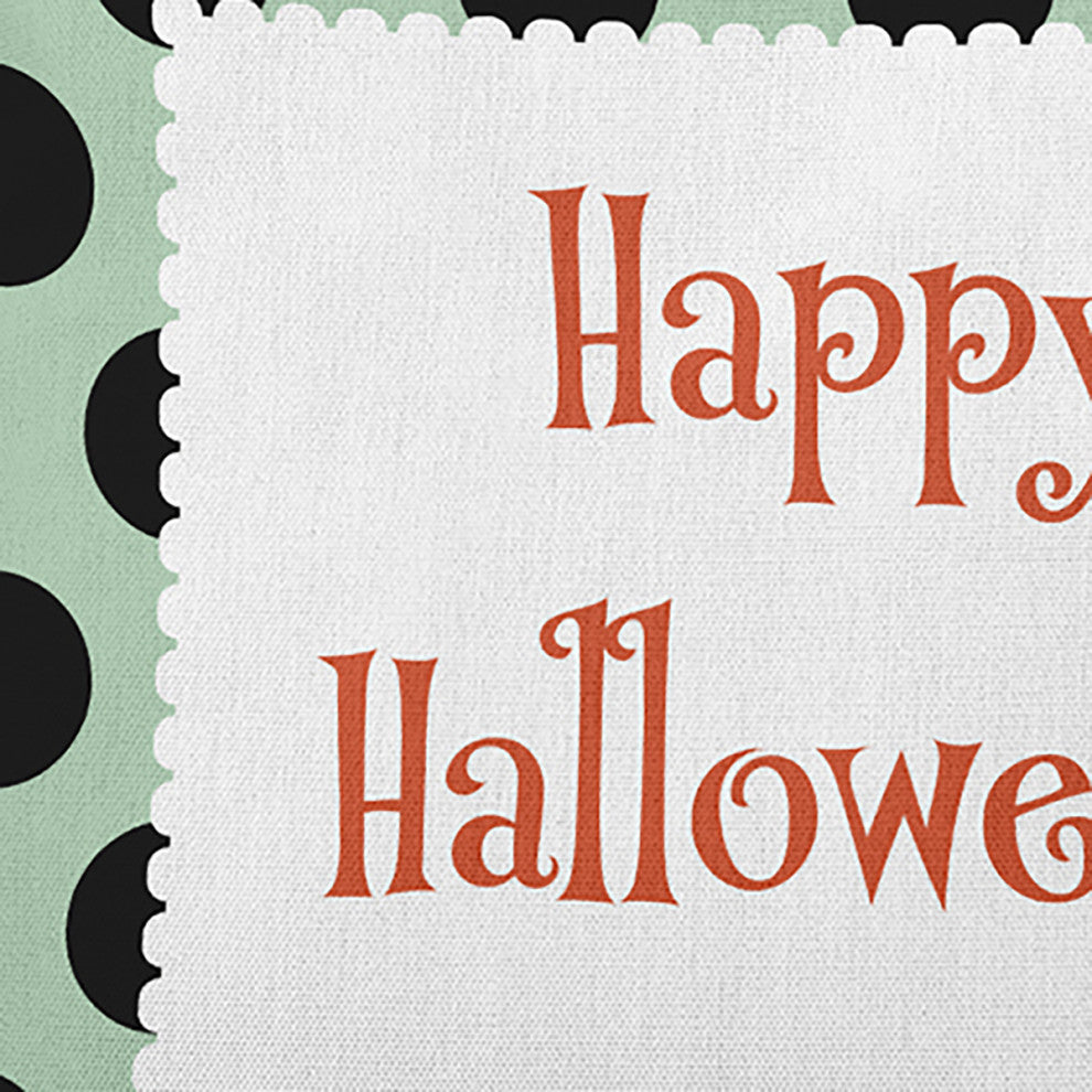 Happy Halloween Dots Accent Pillow, Mint Green, 14"x20"