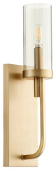 Quorum Ladin 1-Light Wall Mount 501-1-80, Aged Brass With Smoke Glass