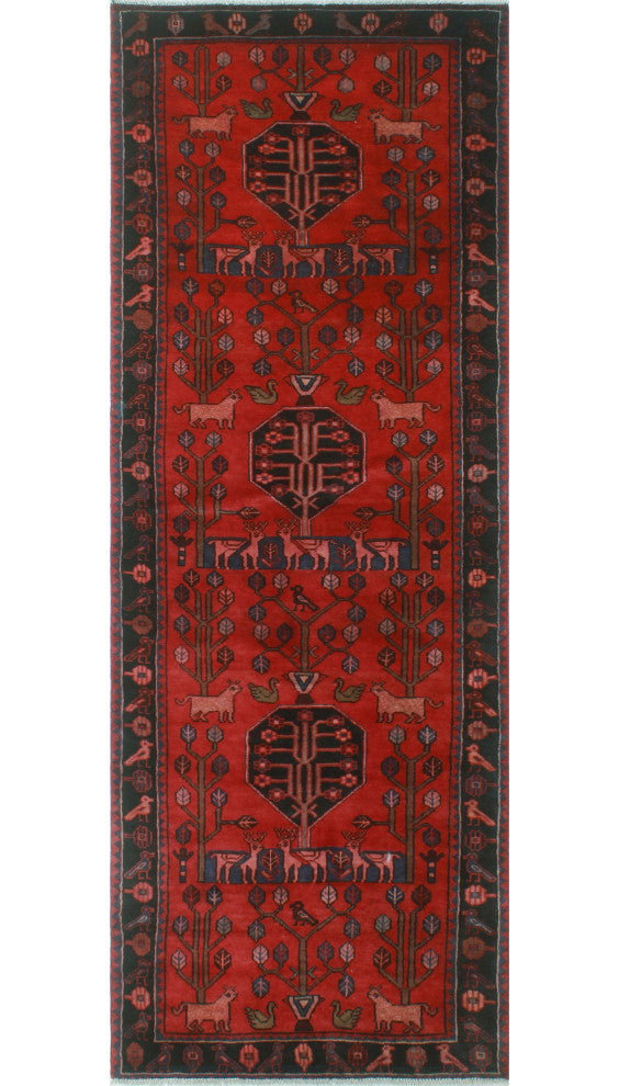 Fine Vintage Distressed Oluwa Red Rug