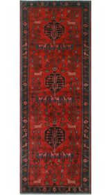 Fine Vintage Distressed Oluwa Red Rug