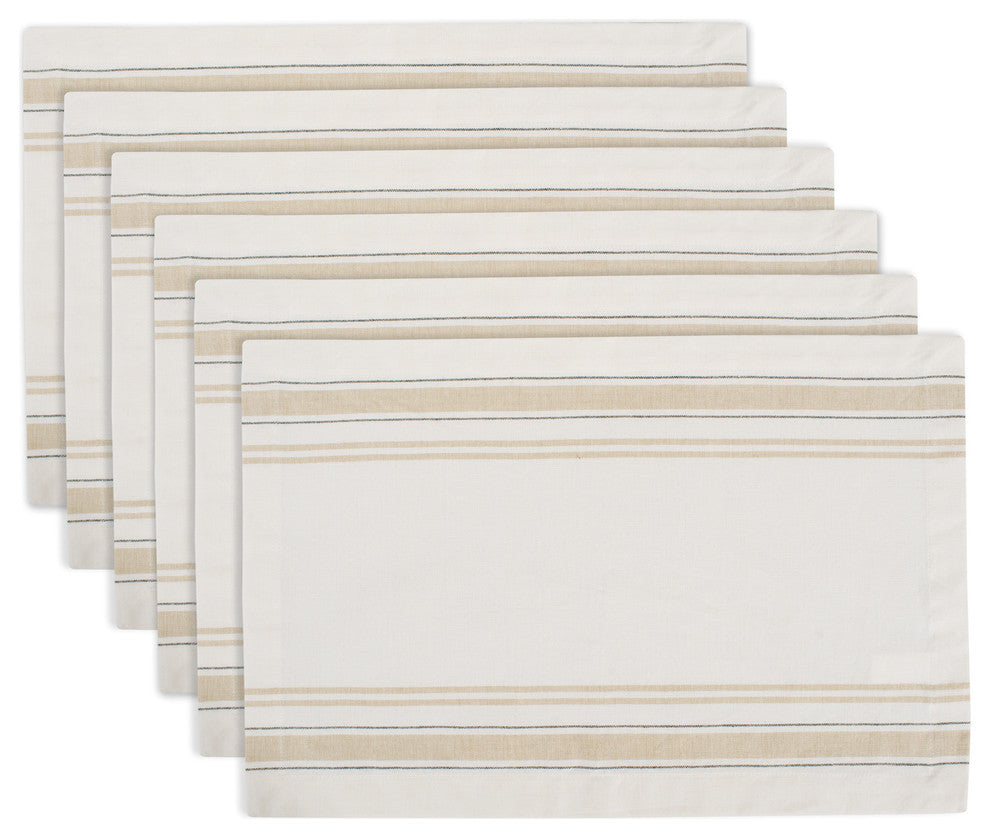 DII White Chambray French Stripe Placemat, Set of 6