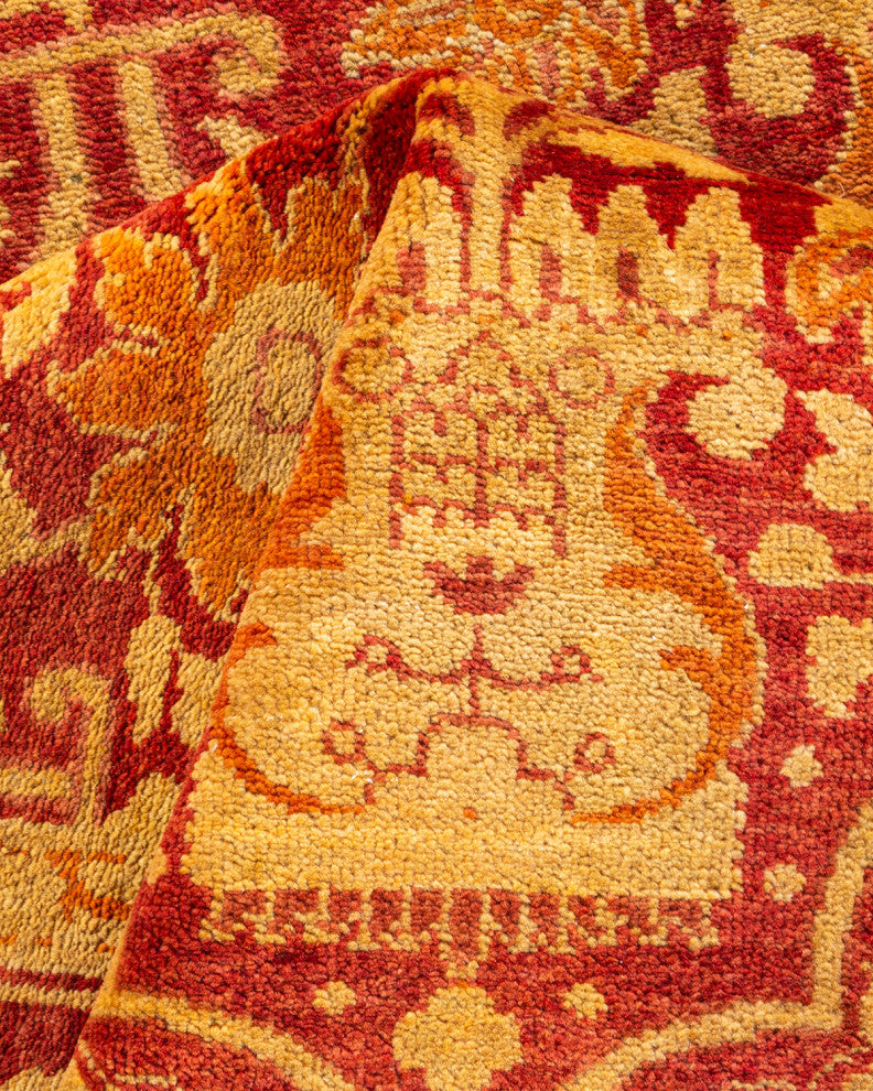 Eclectic, One-of-a-Kind Hand-Knotted Area Rug Red, 5'1"x9'7"