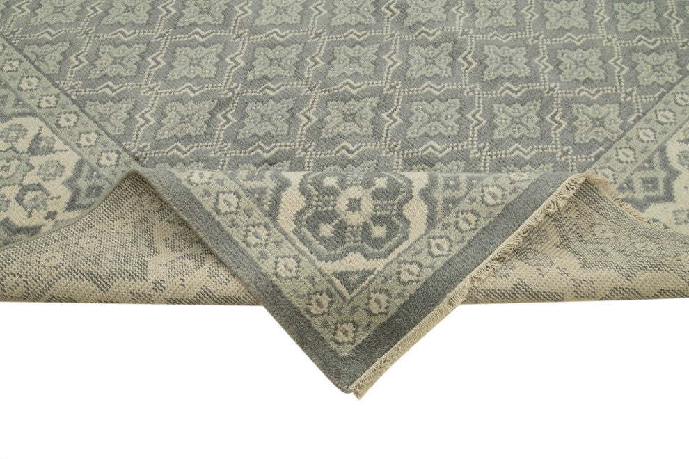Rug N Carpet - Hand-Knotted Oriental 8' 10" x 11' 8" Soft Grey Oushak Rug