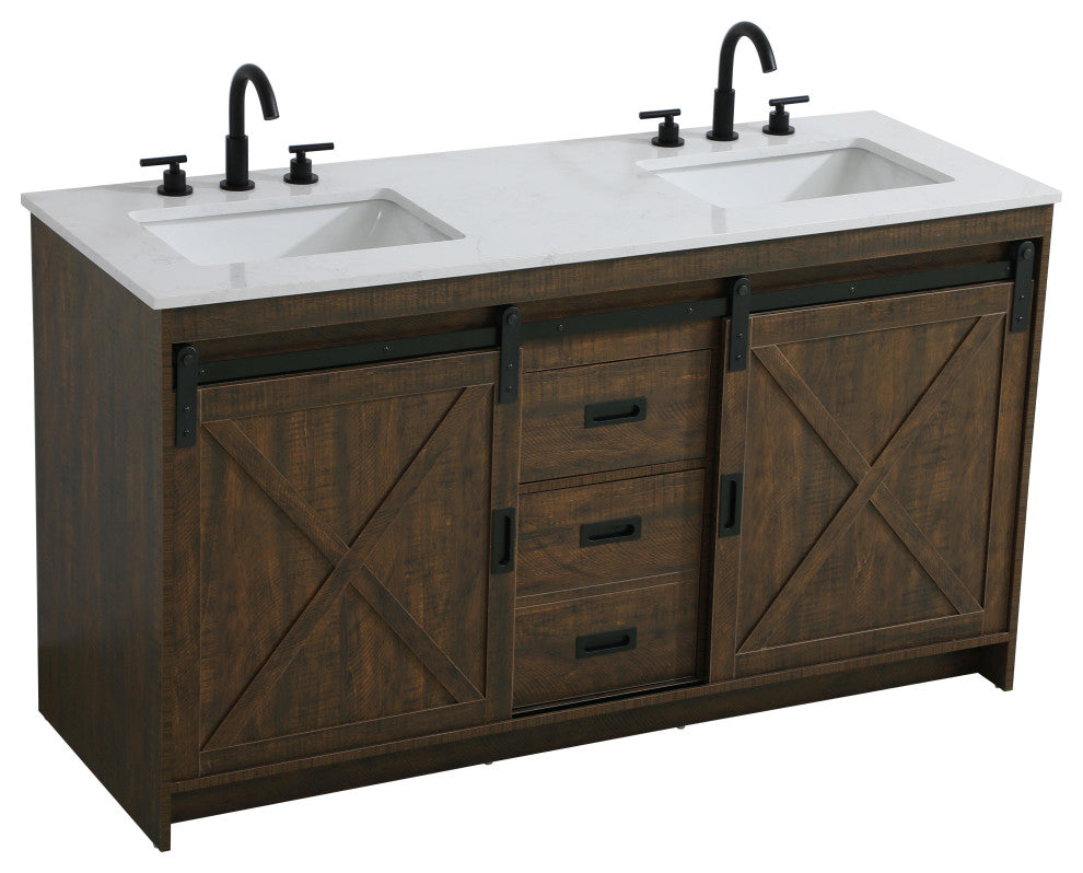 Home Living 60" Double Bathroom Vanity, Expresso