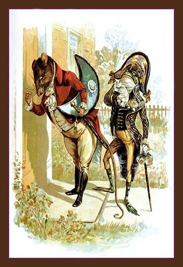 Rat and Frog A - Knocking - Fine Art Giclee Print 24" x 36"